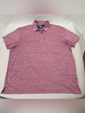 Birdie Bound Mens 2XL Pink Heather Short Sleeve Golf Polo Shirt Spandex